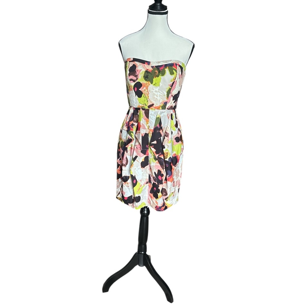 Jessica Simpson Floral Strapless Dress both pockets Sz 6
